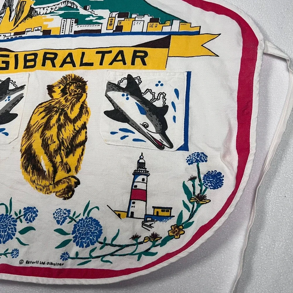 Gibraltar Souvenir Apron Novelty Graphic Print Kitchen‎ Cooking White